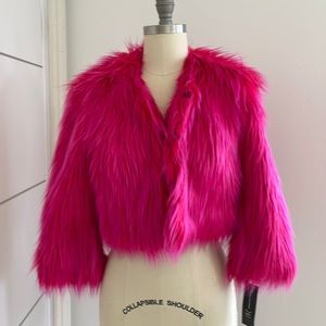 INC retro glamour fuzzy shrug